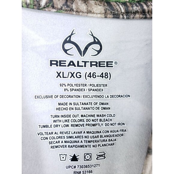 Realtree Long Sleeve Camouflage Shirt Men XL 46-48 Polyester Spandex Blend - Picture 5 of 7